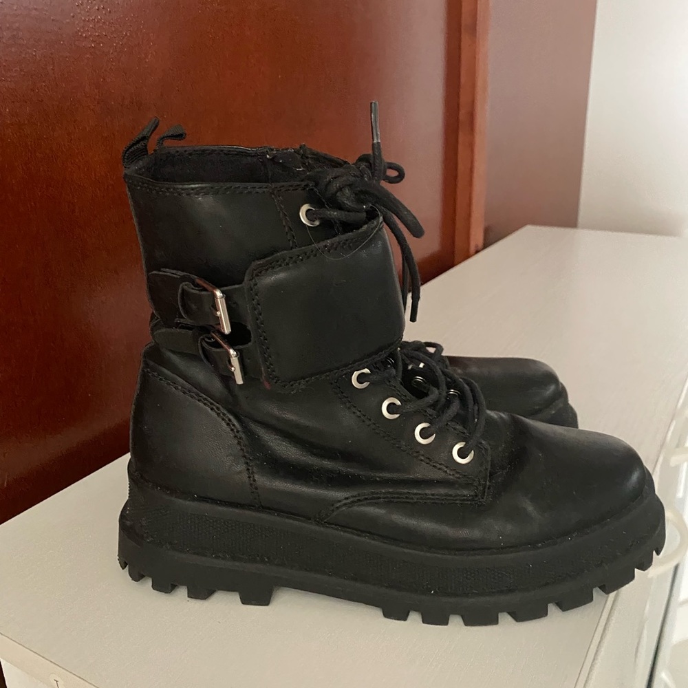 Black Zara Combat Boots